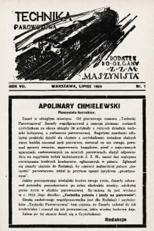 Technika Parowozowa : dodatek do organu Z.Z.M. „Maszynista”. 1933, nr 7