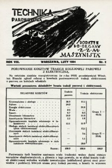 Technika Parowozowa : dodatek do organu Z.Z.M. „Maszynista”. 1934, nr 2