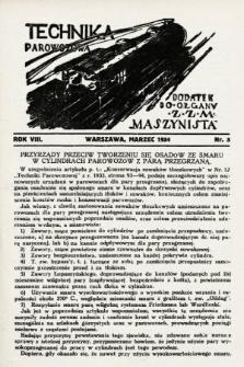 Technika Parowozowa : dodatek do organu Z.Z.M. „Maszynista”. 1934, nr 3