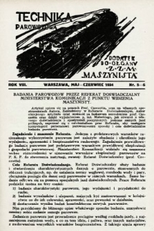 Technika Parowozowa : dodatek do organu Z.Z.M. „Maszynista”. 1934, nr 5-6