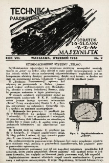 Technika Parowozowa : dodatek do organu Z.Z.M. „Maszynista”. 1934, nr 9