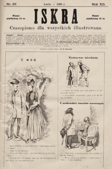 Iskra : czasopismo dla wszystkich illustrowane. 1889, nr 57