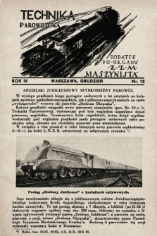 Technika Parowozowa : dodatek do organu Z.Z.M. „Maszynista”. 1935, nr 12