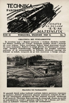 Technika Parowozowa : dodatek do organu Z.Z.M. „Maszynista”. 1937, nr 9
