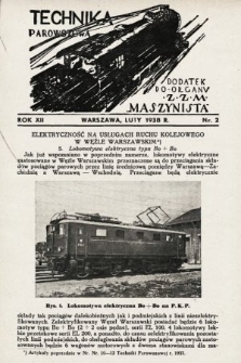 Technika Parowozowa : dodatek do organu Z.Z.M. „Maszynista”. 1938, nr 2