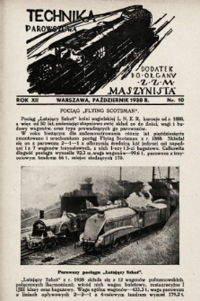 Technika Parowozowa : dodatek do organu Z.Z.M. „Maszynista”. 1938, nr 10