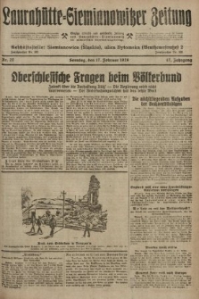 Laurahütte-Siemianowitzer Zeitung : enzige älteste und gelesenste Zeitung von Laurahütte-Siemianowitz mit wöchentlicher Unterhaitungsbeilage. 1929, nr 27