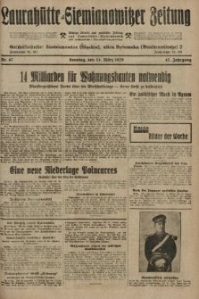 Laurahütte-Siemianowitzer Zeitung : enzige älteste und gelesenste Zeitung von Laurahütte-Siemianowitz mit wöchentlicher Unterhaitungsbeilage. 1929, nr 47