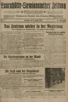 Laurahütte-Siemianowitzer Zeitung : enzige älteste und gelesenste Zeitung von Laurahütte-Siemianowitz mit wöchentlicher Unterhaitungsbeilage. 1929, nr 57