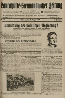Laurahütte-Siemianowitzer Zeitung : enzige älteste und gelesenste Zeitung von Laurahütte-Siemianowitz mit wöchentlicher Unterhaitungsbeilage. 1929, nr 131