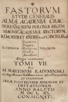 „Fasti Academiae Cracoviensis”