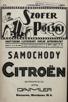 Szofer Polski : dwutygodnik ilustrowany ogólno automobilowy. 1926, nr 21