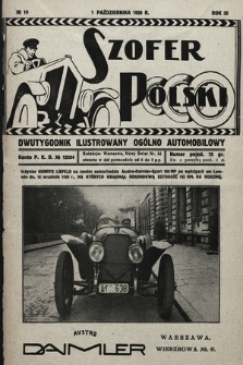 Szofer Polski : dwutygodnik ilustrowany ogólno automobilowy. 1926, nr 19