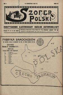 Szofer Polski : dwutygodnik ilustrowany ogólno automobilowy. 1927, nr 8