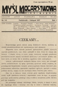 Myśl Mocarstwowa: miesięcznik. 1927, nr 2-3