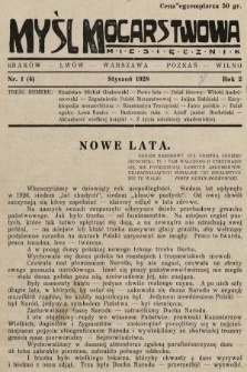 Myśl Mocarstwowa: miesięcznik. 1928, nr 1