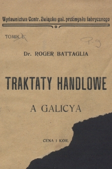 Traktaty handlowe a Galicyja