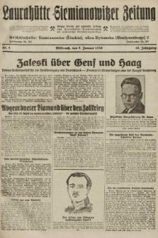 Laurahütte-Siemianowitzer Zeitung : enzige älteste und gelesenste Zeitung von Laurahütte-Siemianowitz mit wöchentlicher Unterhaitungsbeilage. 1930, nr 4