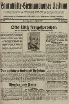 Laurahütte-Siemianowitzer Zeitung : enzige älteste und gelesenste Zeitung von Laurahütte-Siemianowitz mit wöchentlicher Unterhaitungsbeilage. 1930, nr 59