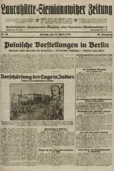 Laurahütte-Siemianowitzer Zeitung : enzige älteste und gelesenste Zeitung von Laurahütte-Siemianowitz mit wöchentlicher Unterhaitungsbeilage. 1930, nr 61