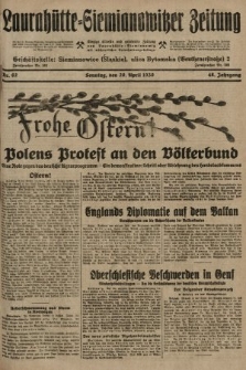 Laurahütte-Siemianowitzer Zeitung : enzige älteste und gelesenste Zeitung von Laurahütte-Siemianowitz mit wöchentlicher Unterhaitungsbeilage. 1930, nr 62