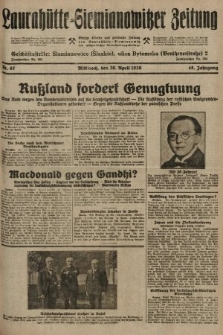 Laurahütte-Siemianowitzer Zeitung : enzige älteste und gelesenste Zeitung von Laurahütte-Siemianowitz mit wöchentlicher Unterhaitungsbeilage. 1930, nr 67