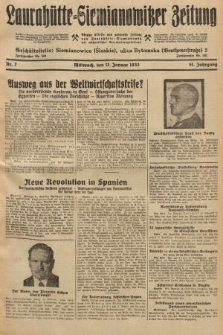 Laurahütte-Siemianowitzer Zeitung : enzige älteste und gelesenste Zeitung von Laurahütte-Siemianowitz mit wöchentlicher Unterhaitungsbeilage. 1933, nr 7