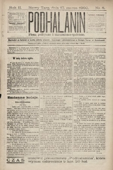 Podhalanin : pismo polityczne i ekonomiczno-społeczne. R. 2, 1900, nr 8