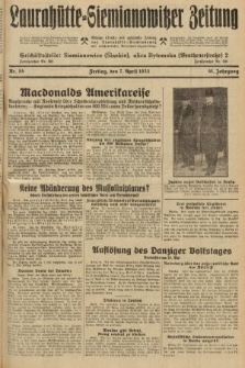 Laurahütte-Siemianowitzer Zeitung : enzige älteste und gelesenste Zeitung von Laurahütte-Siemianowitz mit wöchentlicher Unterhaitungsbeilage. 1933, nr 55