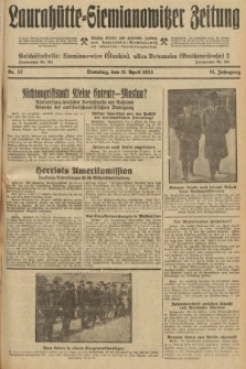 Laurahütte-Siemianowitzer Zeitung : enzige älteste und gelesenste Zeitung von Laurahütte-Siemianowitz mit wöchentlicher Unterhaitungsbeilage. 1933, nr 57
