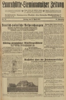 Laurahütte-Siemianowitzer Zeitung : enzige älteste und gelesenste Zeitung von Laurahütte-Siemianowitz mit wöchentlicher Unterhaitungsbeilage. 1933, nr 59