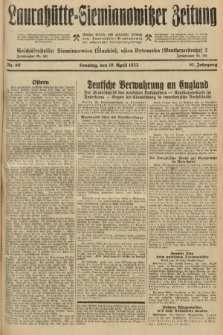 Laurahütte-Siemianowitzer Zeitung : enzige älteste und gelesenste Zeitung von Laurahütte-Siemianowitz mit wöchentlicher Unterhaitungsbeilage. 1933, nr 60