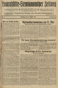 Laurahütte-Siemianowitzer Zeitung : enzige älteste und gelesenste Zeitung von Laurahütte-Siemianowitz mit wöchentlicher Unterhaitungsbeilage. 1933, nr 63