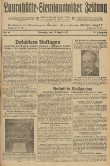 Laurahütte-Siemianowitzer Zeitung : enzige älteste und gelesenste Zeitung von Laurahütte-Siemianowitz mit wöchentlicher Unterhaitungsbeilage. 1933, nr 64