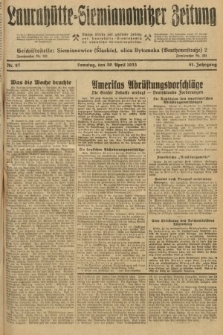 Laurahütte-Siemianowitzer Zeitung : enzige älteste und gelesenste Zeitung von Laurahütte-Siemianowitz mit wöchentlicher Unterhaitungsbeilage. 1933, nr 67