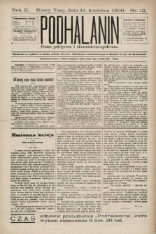 Podhalanin : pismo polityczne i ekonomiczno-społeczne. R. 2, 1900, nr 12