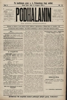 Podhalanin : pismo polityczne i ekonomiczno-społeczne. R. 2, 1900, nr 18