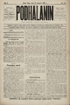 Podhalanin : pismo polityczne i ekonomiczno-społeczne. R. 2, 1900, nr 19