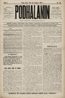 Podhalanin : pismo polityczne i ekonomiczno-społeczne. R. 2, 1900, nr 20