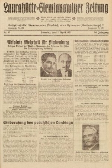 Laurahütte-Siemianowitzer Zeitung : enzige älteste und gelesenste Zeitung von Laurahütte-Siemianowitz mit wöchentlicher Unterhaitungsbeilage. 1932, nr 57