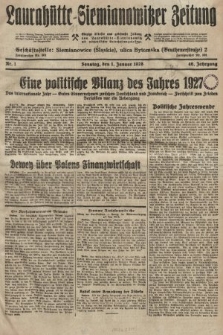 Laurahütte-Siemianowitzer Zeitung : enzige älteste und gelesenste Zeitung von Laurahütte-Siemianowitz mit wöchentlicher Unterhaitungsbeilage. 1928, nr 1