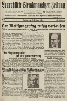 Laurahütte-Siemianowitzer Zeitung : enzige älteste und gelesenste Zeitung von Laurahütte-Siemianowitz mit wöchentlicher Unterhaitungsbeilage. 1931, nr 31