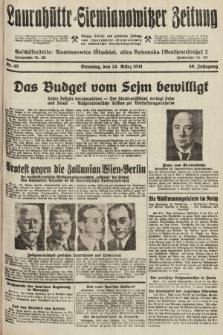 Laurahütte-Siemianowitzer Zeitung : enzige älteste und gelesenste Zeitung von Laurahütte-Siemianowitz mit wöchentlicher Unterhaitungsbeilage. 1931, nr 45