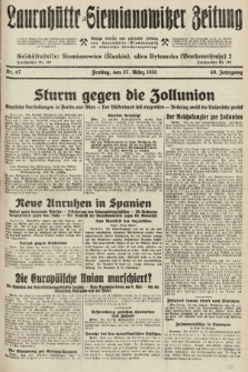 Laurahütte-Siemianowitzer Zeitung : enzige älteste und gelesenste Zeitung von Laurahütte-Siemianowitz mit wöchentlicher Unterhaitungsbeilage. 1931, nr 47