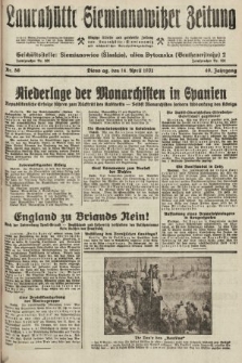 Laurahütte-Siemianowitzer Zeitung : enzige älteste und gelesenste Zeitung von Laurahütte-Siemianowitz mit wöchentlicher Unterhaitungsbeilage. 1931, nr 56