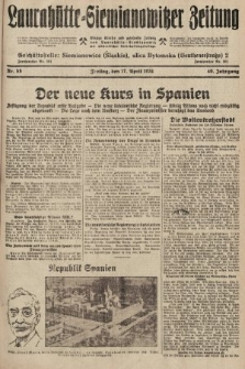 Laurahütte-Siemianowitzer Zeitung : enzige älteste und gelesenste Zeitung von Laurahütte-Siemianowitz mit wöchentlicher Unterhaitungsbeilage. 1931, nr 58