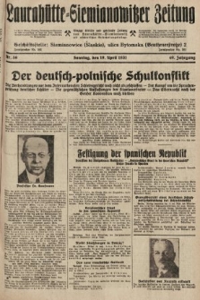 Laurahütte-Siemianowitzer Zeitung : enzige älteste und gelesenste Zeitung von Laurahütte-Siemianowitz mit wöchentlicher Unterhaitungsbeilage. 1931, nr 59