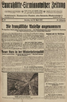 Laurahütte-Siemianowitzer Zeitung : enzige älteste und gelesenste Zeitung von Laurahütte-Siemianowitz mit wöchentlicher Unterhaitungsbeilage. 1931, nr 63