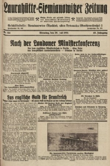 Laurahütte-Siemianowitzer Zeitung : enzige älteste und gelesenste Zeitung von Laurahütte-Siemianowitz mit wöchentlicher Unterhaitungsbeilage. 1931, nr 114