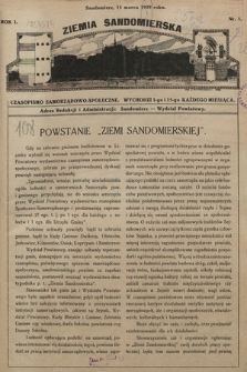 Ziemia Sandomierska : czasopismo samorządowo-społeczne. R. I, 1929, nr 1